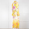 Camilla White Yellow Diamante Long Sleeve Maxi Gown
