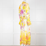 Camilla White Yellow Diamante Long Sleeve Maxi Gown