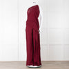 Roland Mouret Wine Sheer Draped Jumpsuit