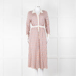 N. Peal Multicolour Geometric Design Silk & Cashmere Dress