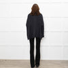 Podeny Dark Grey Chunky Knit Polo Neck