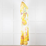 Camilla White Yellow Diamante Long Sleeve Maxi Gown