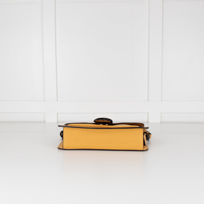 Coach Yellow Grained Leather Tabby 26 Bag