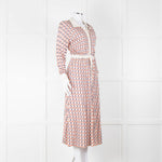 N. Peal Multicolour Geometric Design Silk & Cashmere Dress
