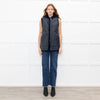 Sprung Freres Navy Shearling Hooded Gilet