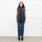 Sprung Freres Navy Shearling Hooded Gilet