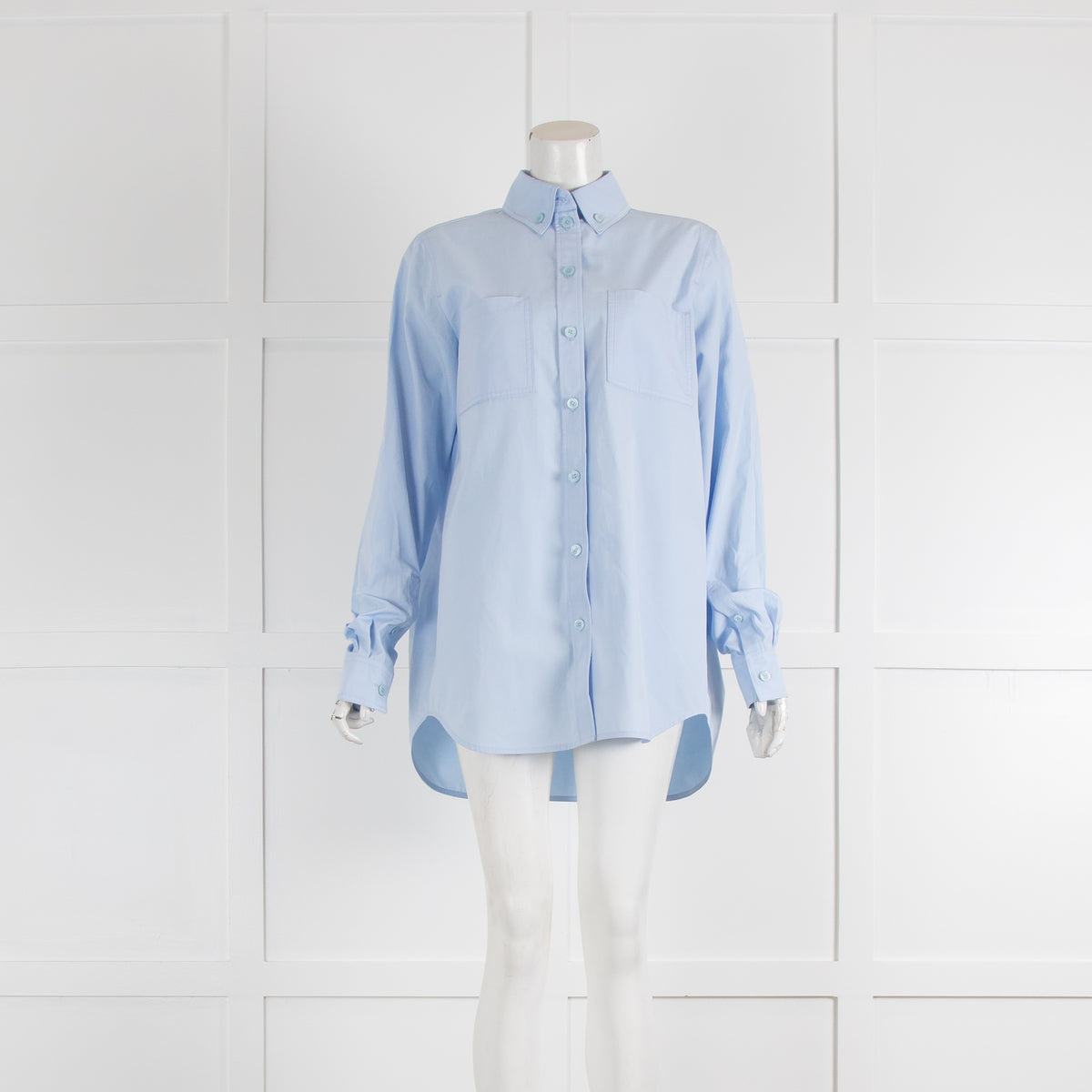 Burberry Blue Poplin Cotton Oversized Shirt