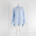 Burberry Blue Poplin Cotton Oversized Shirt