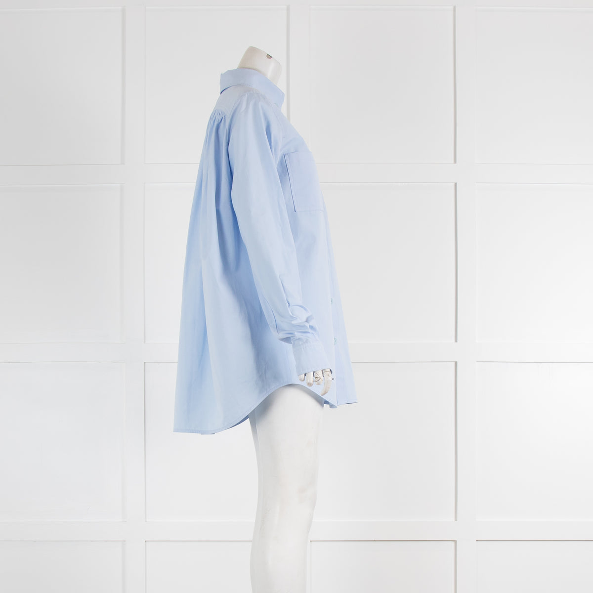 Burberry Blue Poplin Cotton Oversized Shirt