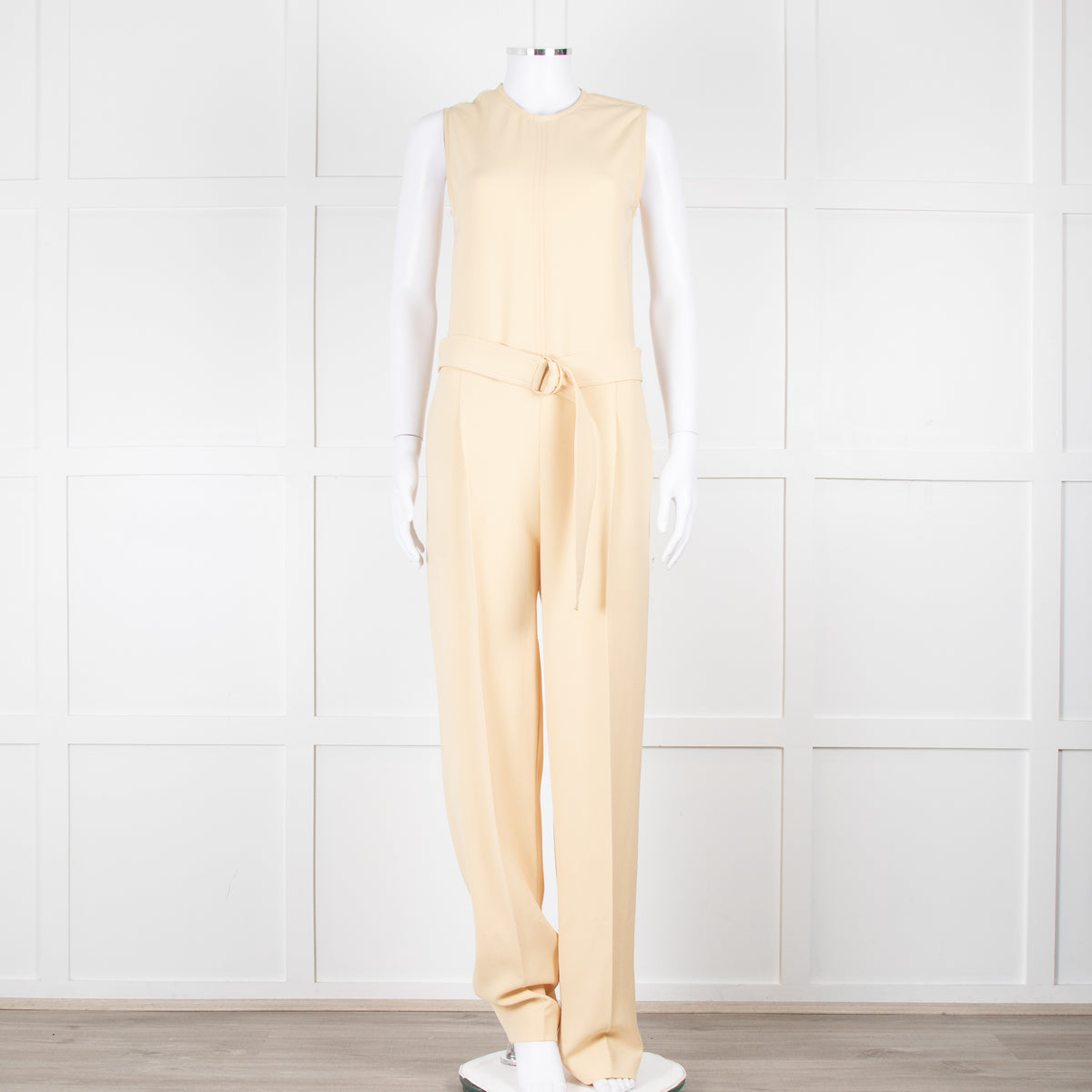 Joseph Yellow Sleeveless Belted Jumpsuit