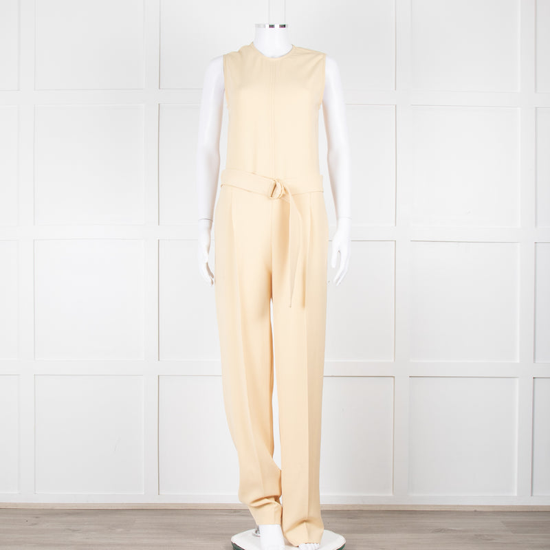 Joseph Yellow Sleeveless Belted Jumpsuit