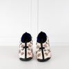 Christian Dior Cream Mesh Pink Embellished Slide On Trainers