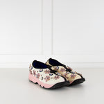 Christian Dior Cream Mesh Pink Embellished Slide On Trainers