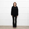 Podeny Black Wool & Cashmere Mix Cable Knit Crew Neck Jumper