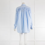 Burberry Blue Poplin Cotton Oversized Shirt