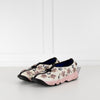 Christian Dior Cream Mesh Pink Embellished Slide On Trainers