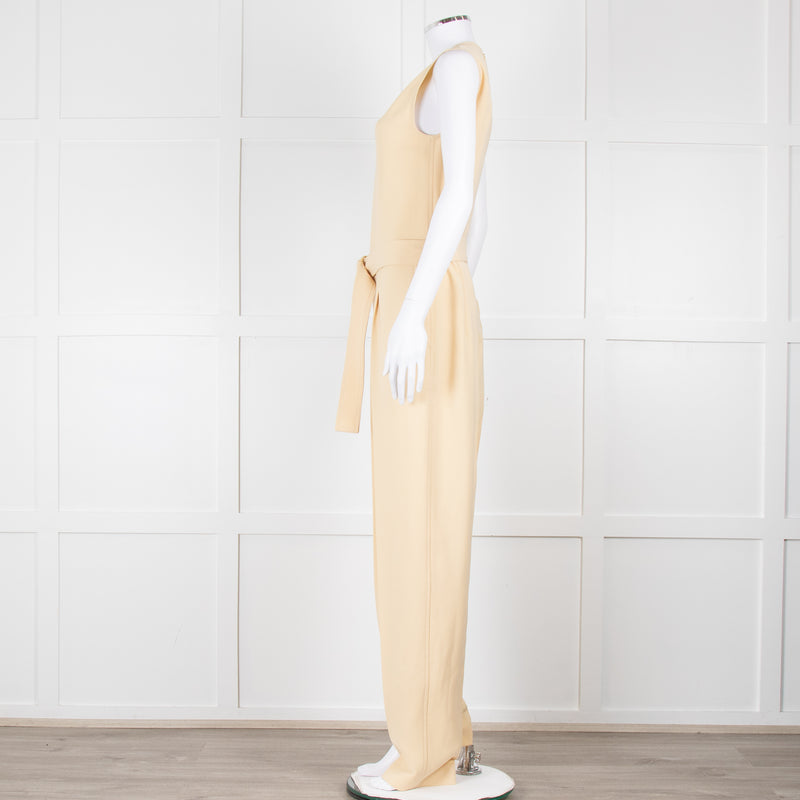 Joseph Yellow Sleeveless Belted Jumpsuit