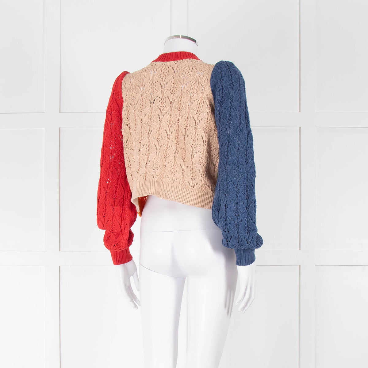 Alice + Olivia Green, Blue and Red Cotton Knit Cardigan