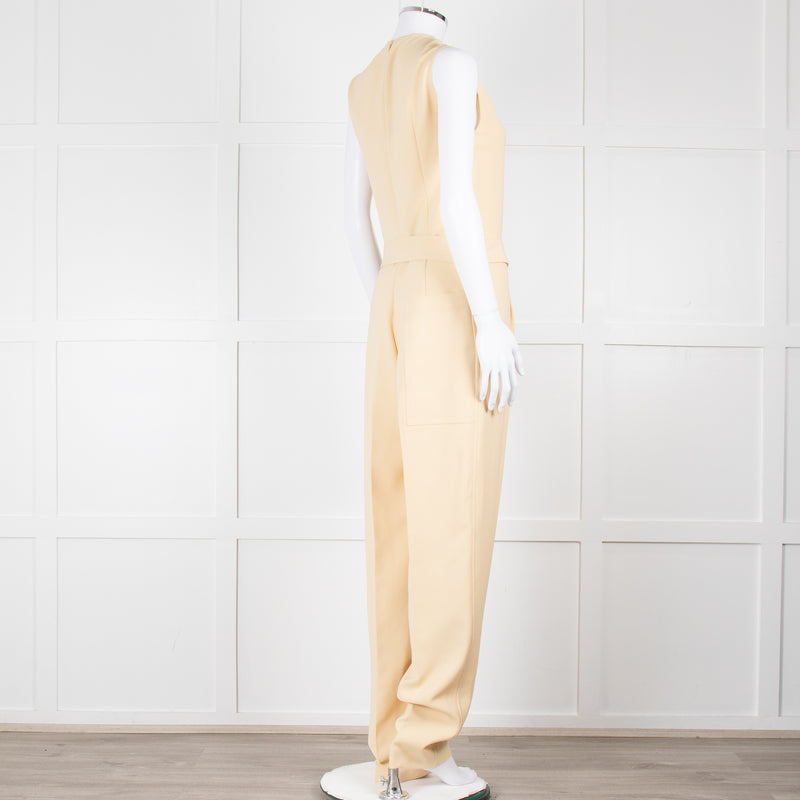Joseph Yellow Sleeveless Belted Jumpsuit