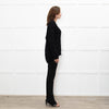 Podeny Black Wool & Cashmere Mix Cable Knit Crew Neck Jumper