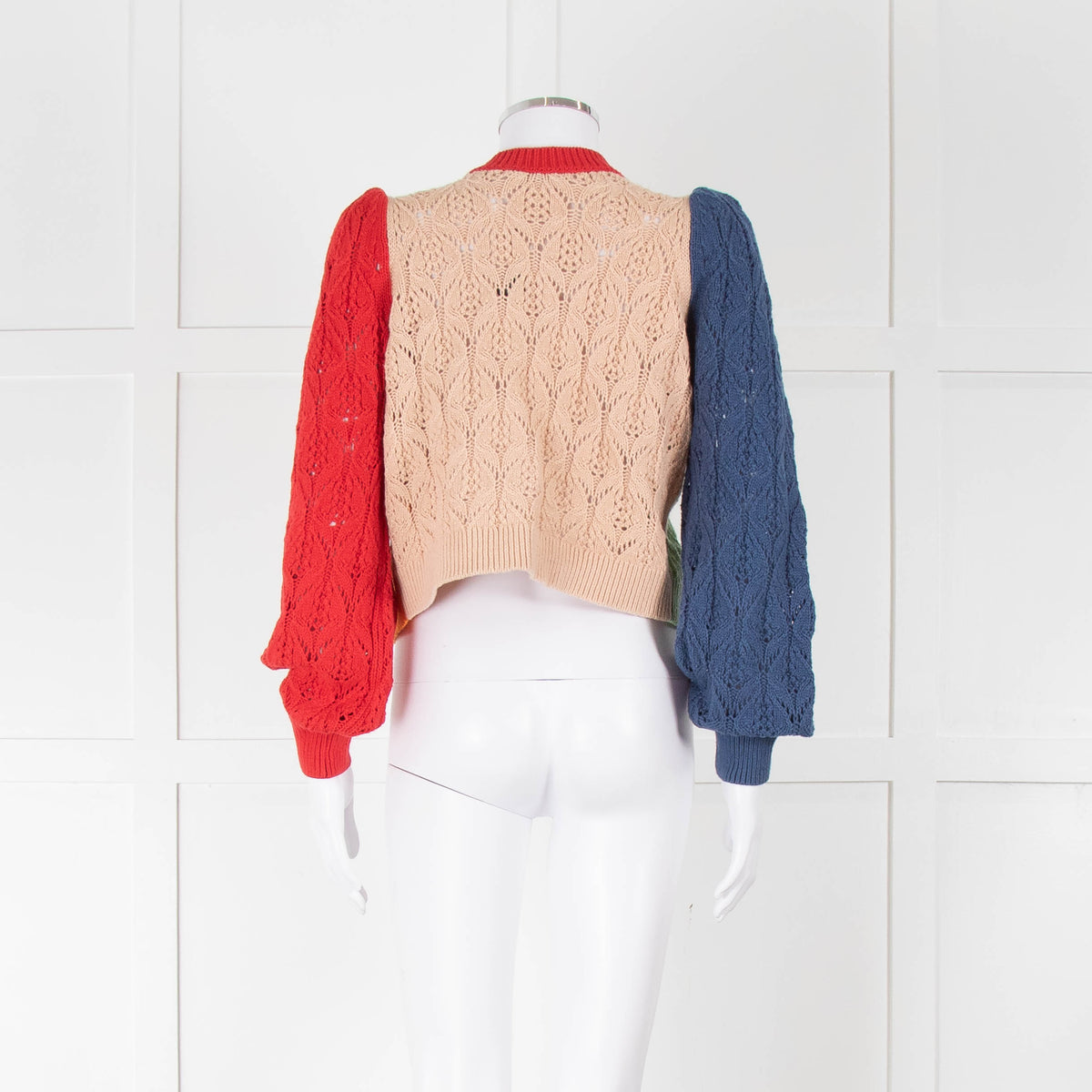 Alice + Olivia Green, Blue and Red Cotton Knit Cardigan