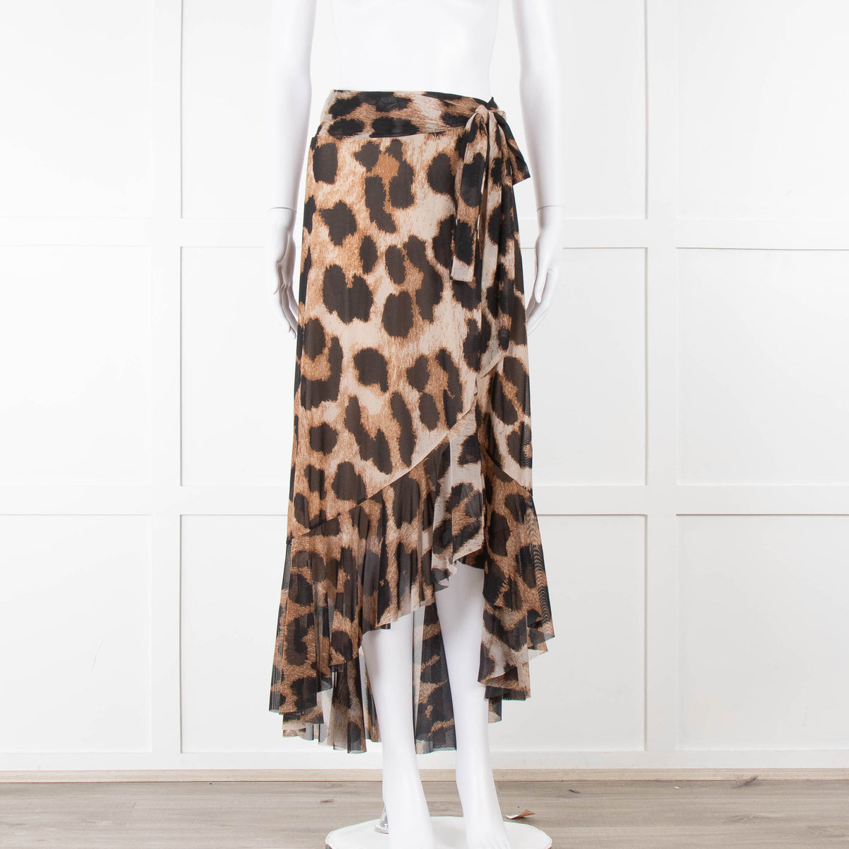 Ganni Giant Leopard Print Wrap Skirt