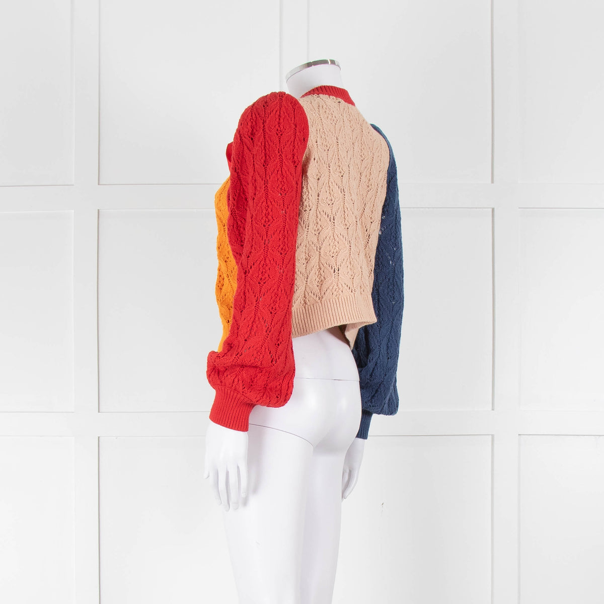 Alice + Olivia Green, Blue and Red Cotton Knit Cardigan