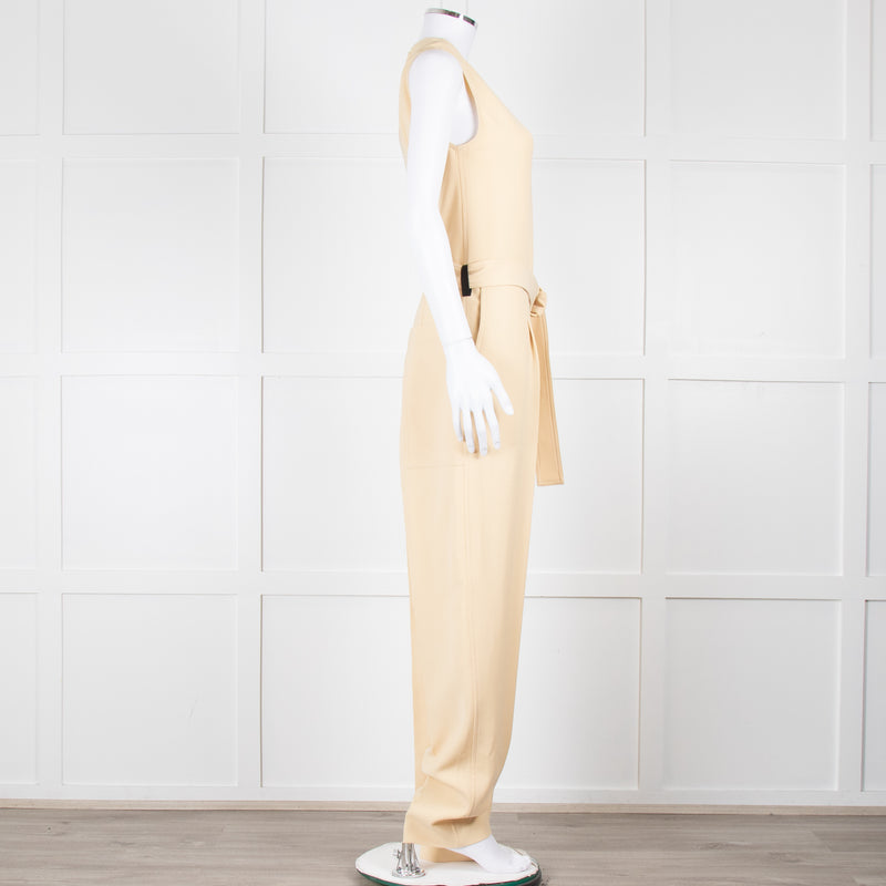 Joseph Yellow Sleeveless Belted Jumpsuit