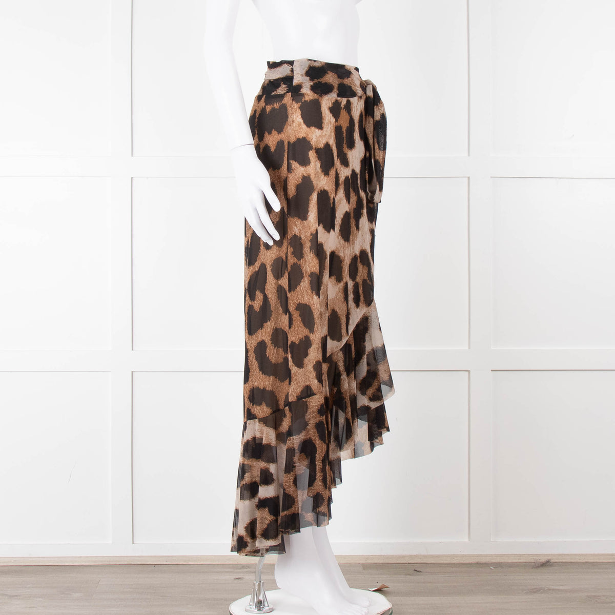 Ganni Giant Leopard Print Wrap Skirt