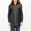Sandro Black Reversible Shearling Hooded Coat