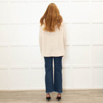 Riani Cream Hooded Boucle Jumper