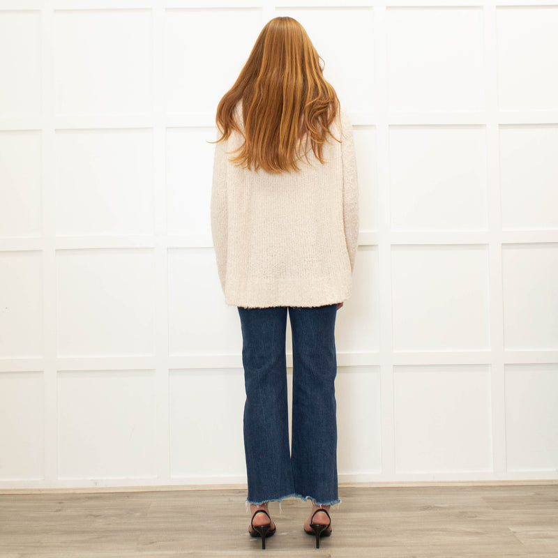 Riani Cream Hooded Boucle Jumper