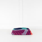 Chanel Pink Orange Purple CC Silk Blend Stole