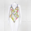 Camilla White Yellow Blue Multi Print Button Detail Swimsuit