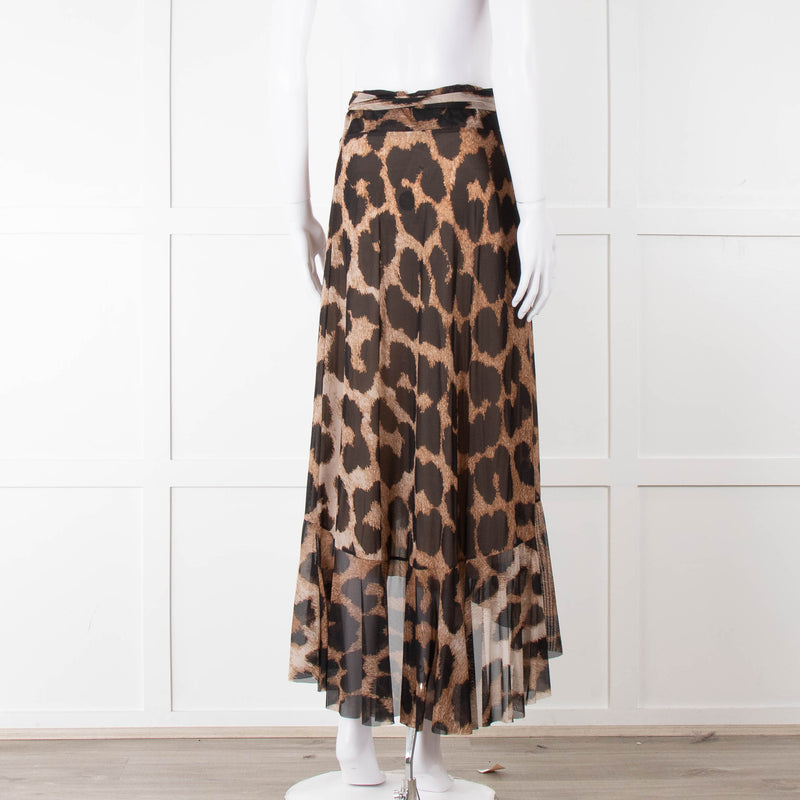 Ganni Giant Leopard Print Wrap Skirt
