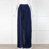 Chanel Navy Pleated Palazzo Trousers