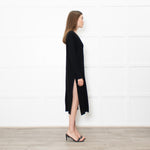 Theory Jumbo Rib Black Button Up Knitted Dress