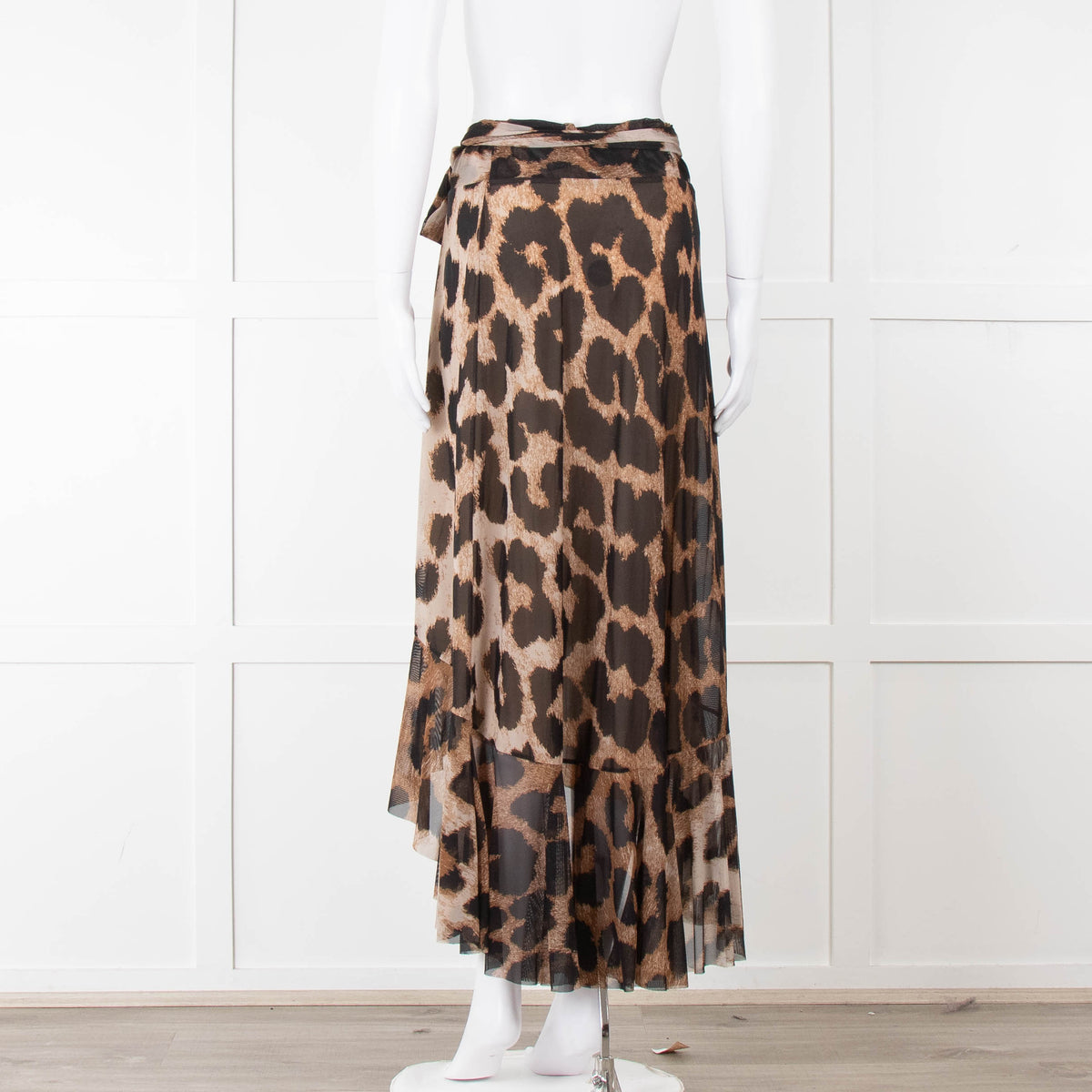 Ganni Giant Leopard Print Wrap Skirt