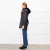 Sandro Black Reversible Shearling Hooded Coat
