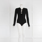 Burberry Black Tie Up Body Suit