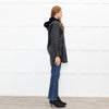 Sandro Black Reversible Shearling Hooded Coat