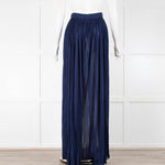 Chanel Navy Pleated Palazzo Trousers