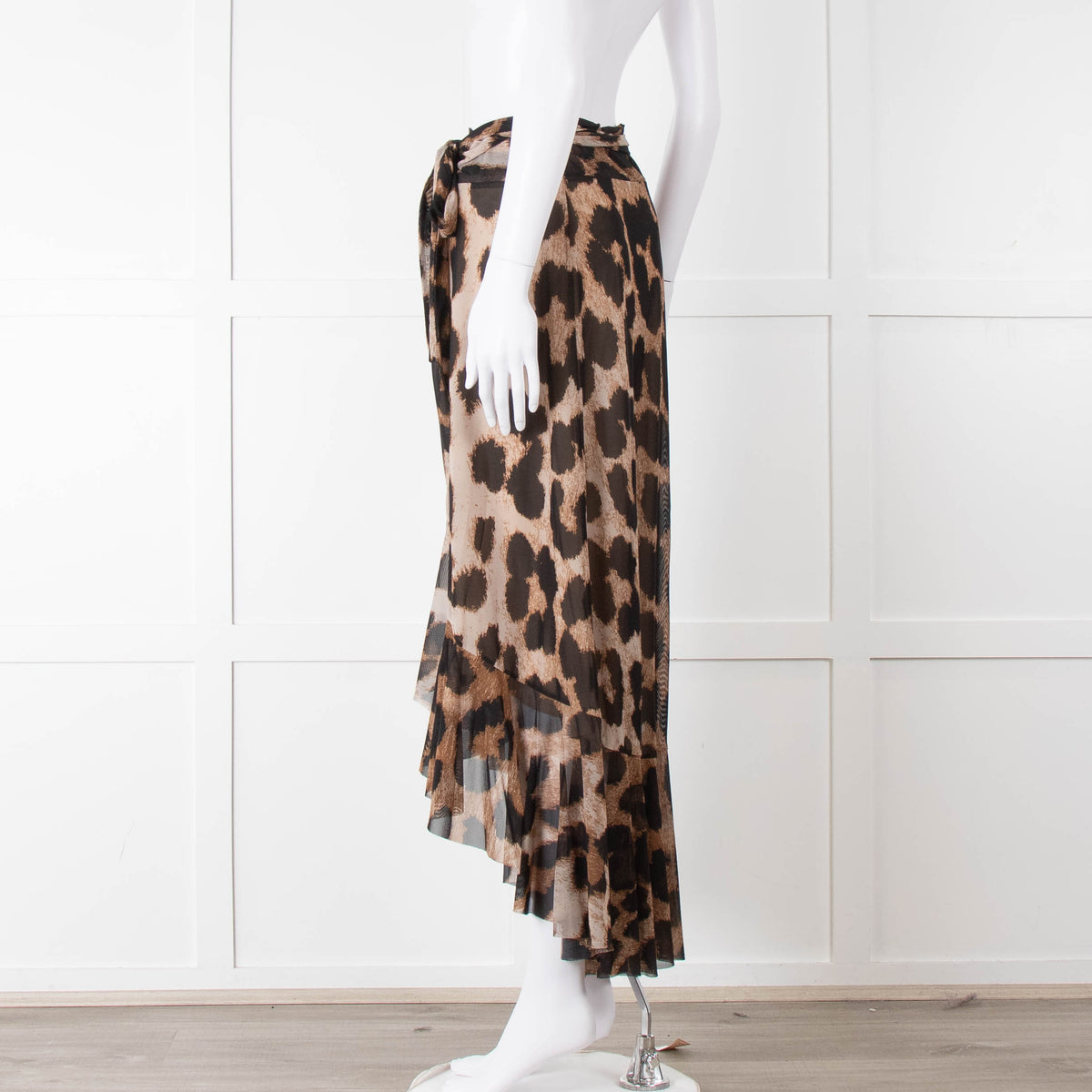 Ganni Giant Leopard Print Wrap Skirt