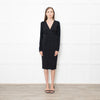 Donna Karan Black Paneled L/S Mid Length Dress