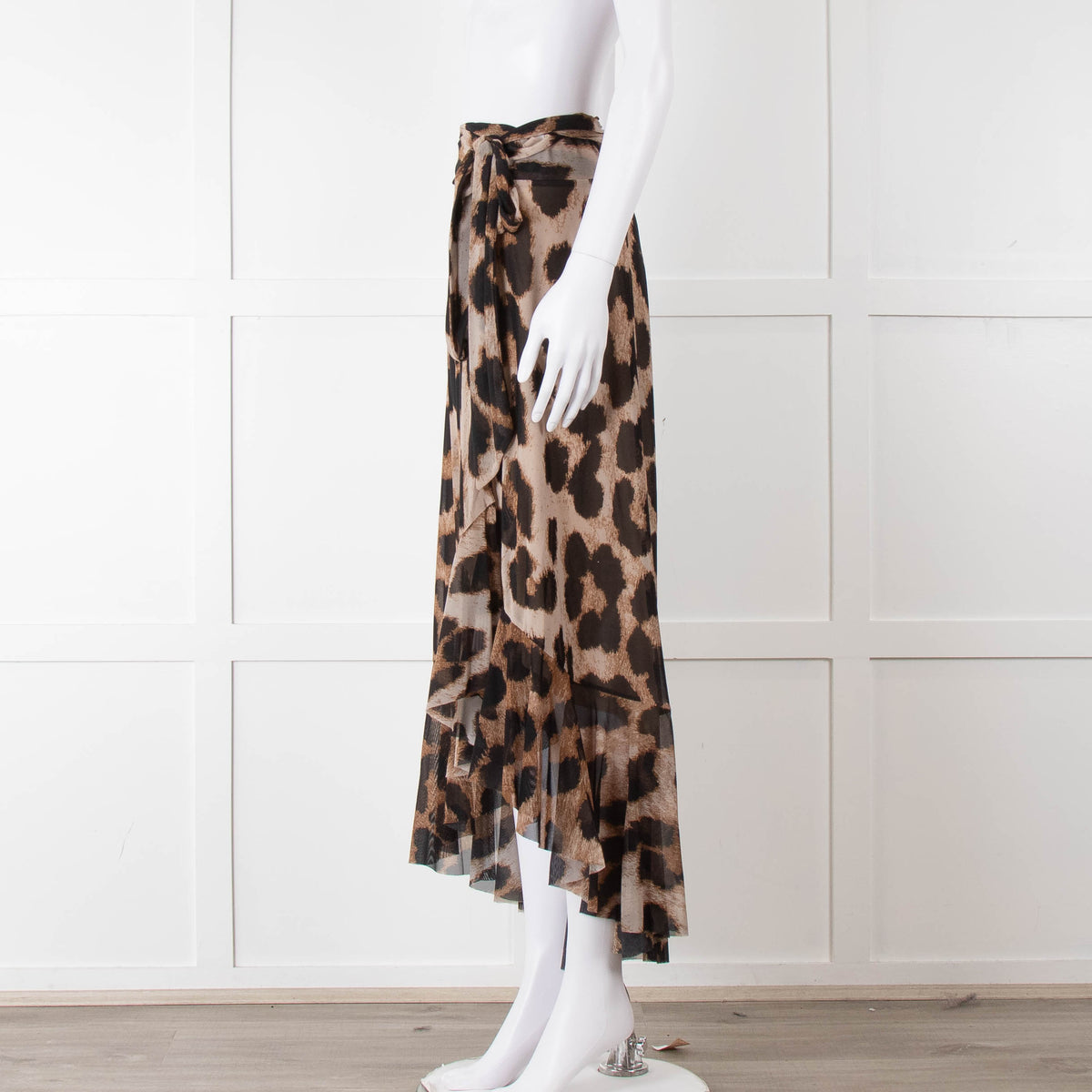 Ganni Giant Leopard Print Wrap Skirt