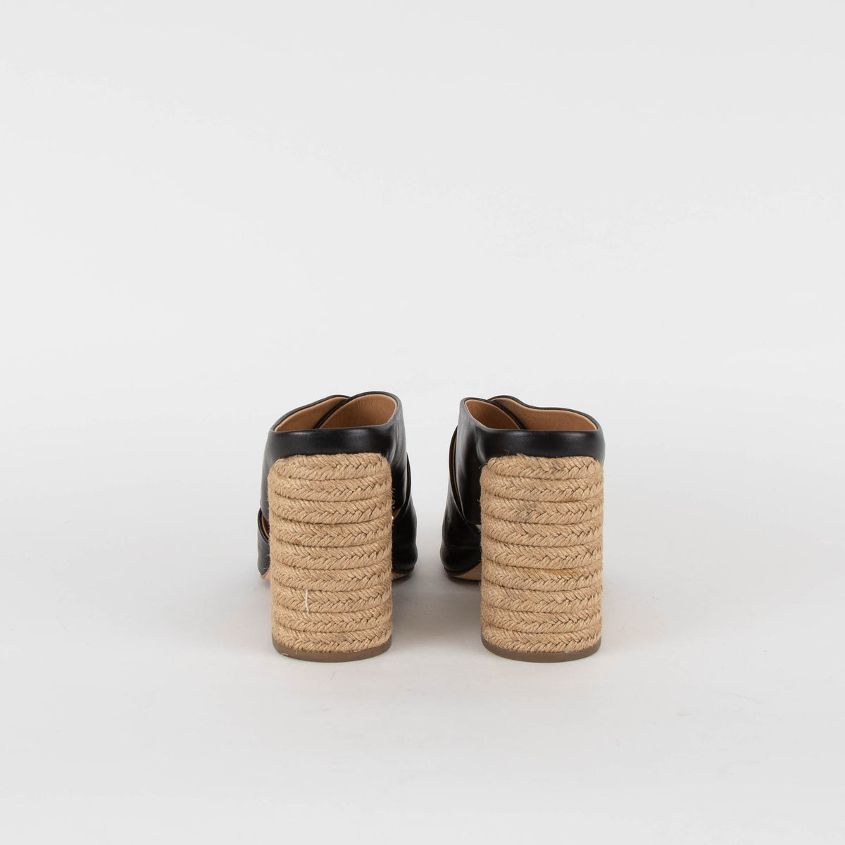 Paloma Barcelo Black Sandals With Rope Thread Heel