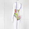 Camilla White Yellow Blue Multi Print Button Detail Swimsuit