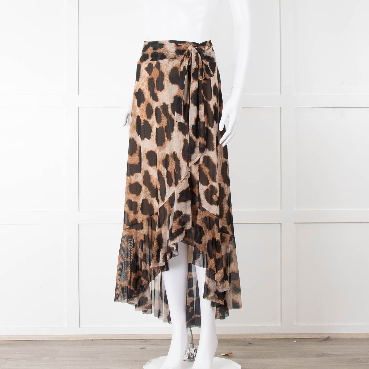Ganni Giant Leopard Print Wrap Skirt