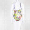 Camilla White Yellow Blue Multi Print Button Detail Swimsuit