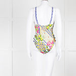 Camilla White Yellow Blue Multi Print Button Detail Swimsuit